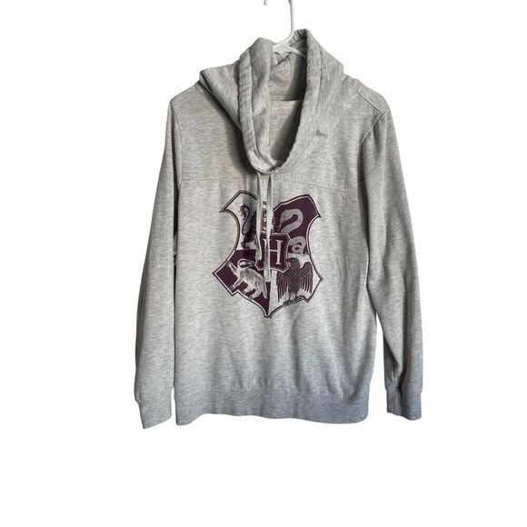 Harry Potter Womens Grey Long Sleeve Hogwarts Crest Pullover Sweatshirt Size XL - Picture 1 of 10